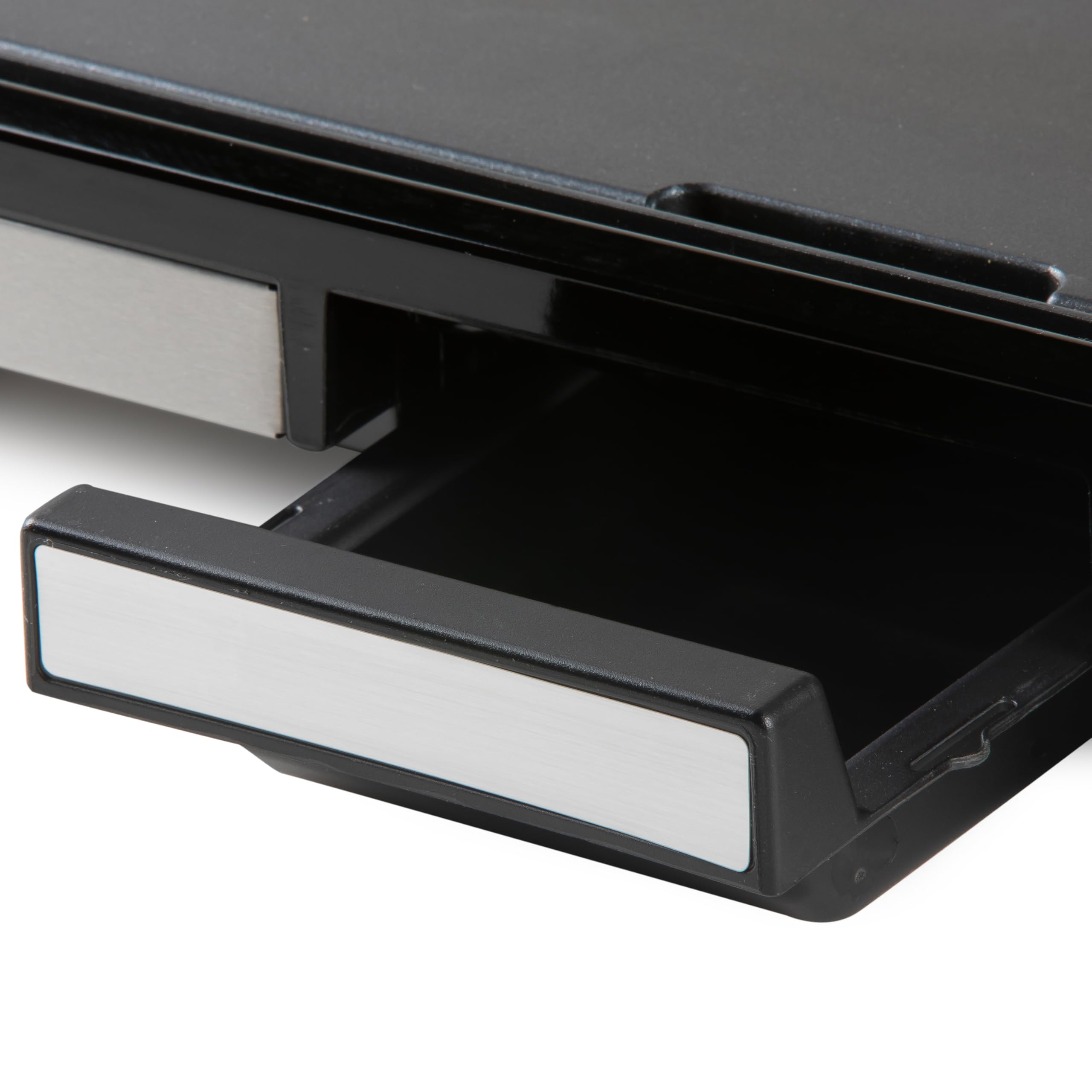 DOMO DO9263G Electric Grill Plate XXL - Plancha-Grill 55 cm - Herausnehmbares Auffangschälchen - 2200 W - Teppanyaki - Schwarz/Silber
