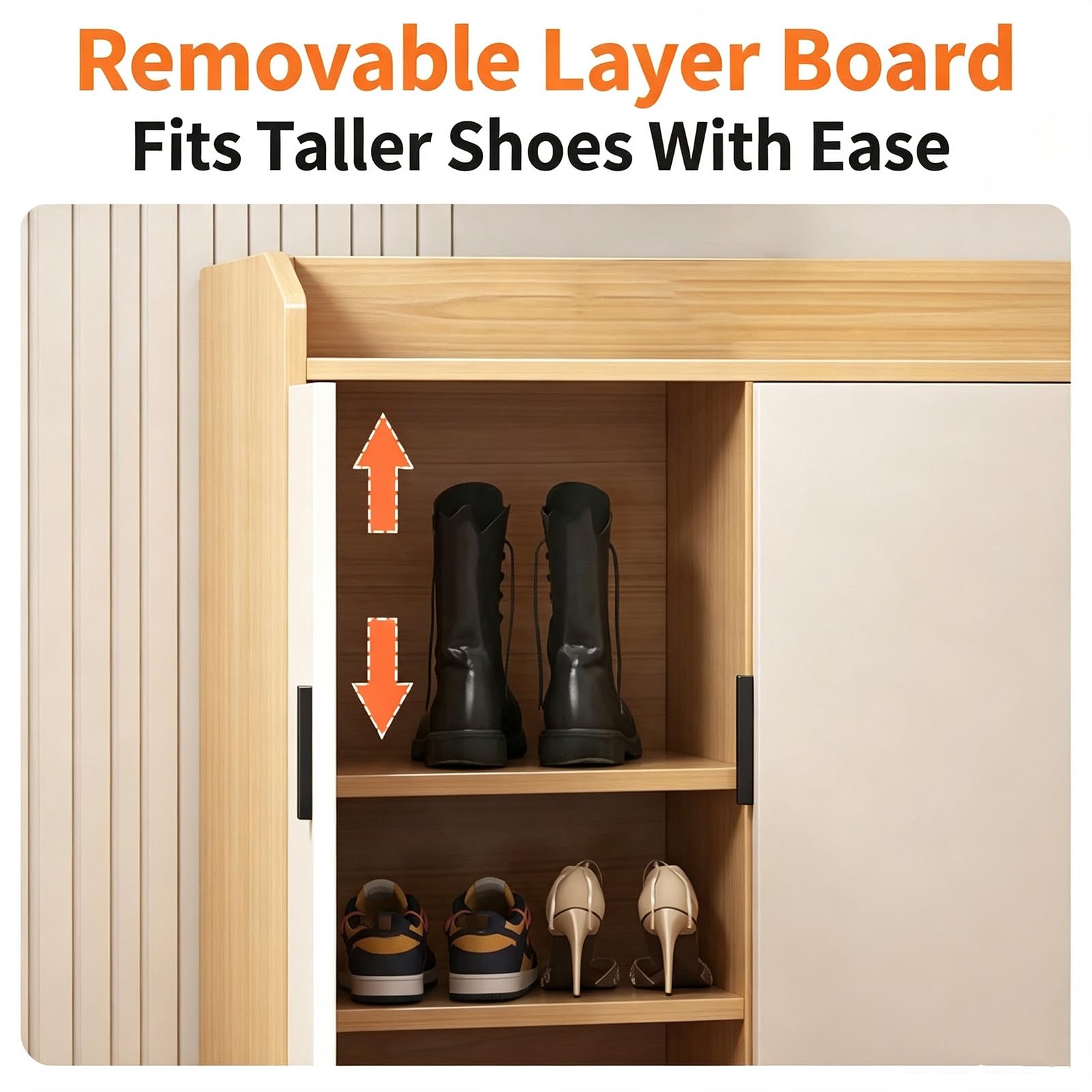 Mueble Zapatero 6 Niveles con 2 Cajones, Estantes Ajustables
