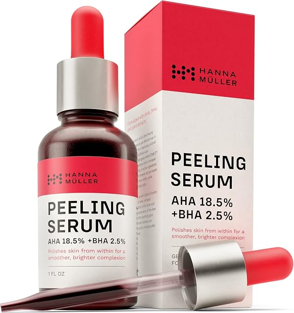 * AHA 18.5% + BHA 2.5% skin peeling solution, aha bha serum for face with NANO-STABLE- helps to remove fine lines and wrinkles, exfoliant peel, 1 fl oz