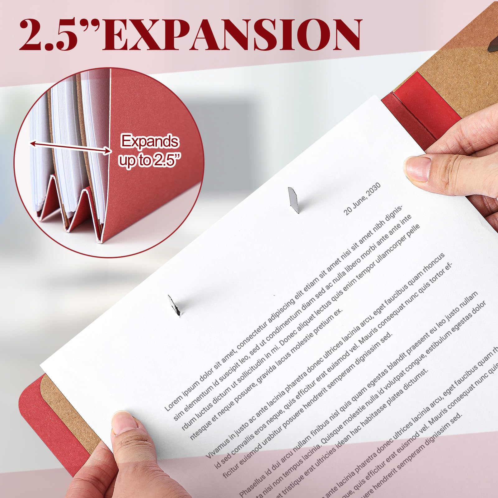 AmazingSpark 12 cartelle di classificazione di dimensioni legali, 2 divisori in cartone pressato, con espansione da 8,9 cm, chiusura a 2 rebbi, organizer resistente per ufficio, insegnanti, scuola di