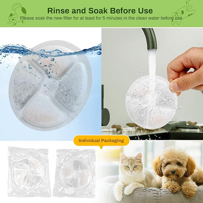 Pack de 10 Filtros de Repuesto para Fuente de Agua Automática para Gatos 2.2L miniatura 6