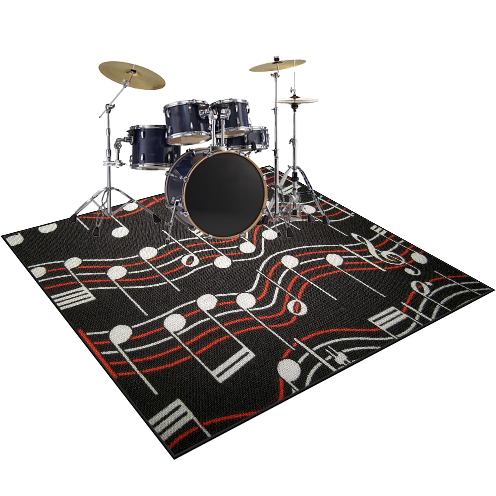 Schlagzeug Teppich Schallschutzmatte Schlagzeugteppich Schallschutz Drum-Matten-Teppich Schalldicht Teppiche Drum Matte Drumteppich Musikinstrumentenmatte 140 x 90 cm