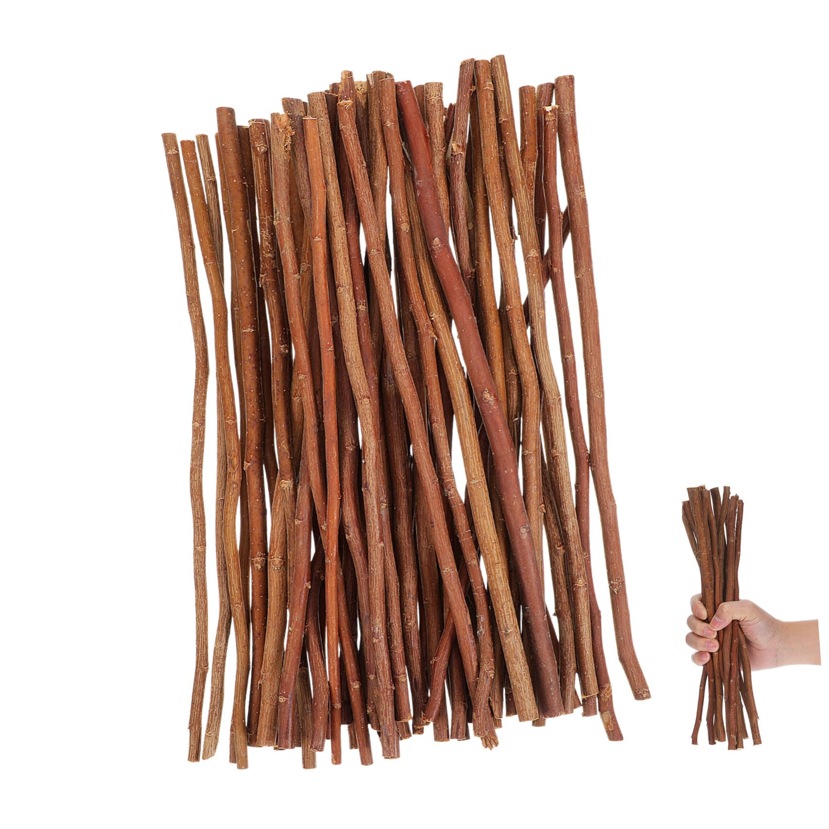 50 Pièces Bâtonnets en Bois Synthétique Marron Ronds pour Loisirs Créatifs, Faciles à Tenir et Résistants, pour Projets DIY Artistiques et Jardinage