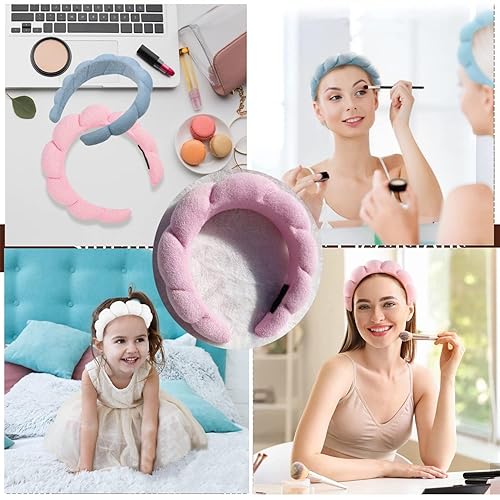 Miniatura 3 de Diadema de spa para lavar la cara, esponja suave, para mujeres y niñas, cuidado de la piel, ducha, máscara esponjosa, diadema de spa, accesorios