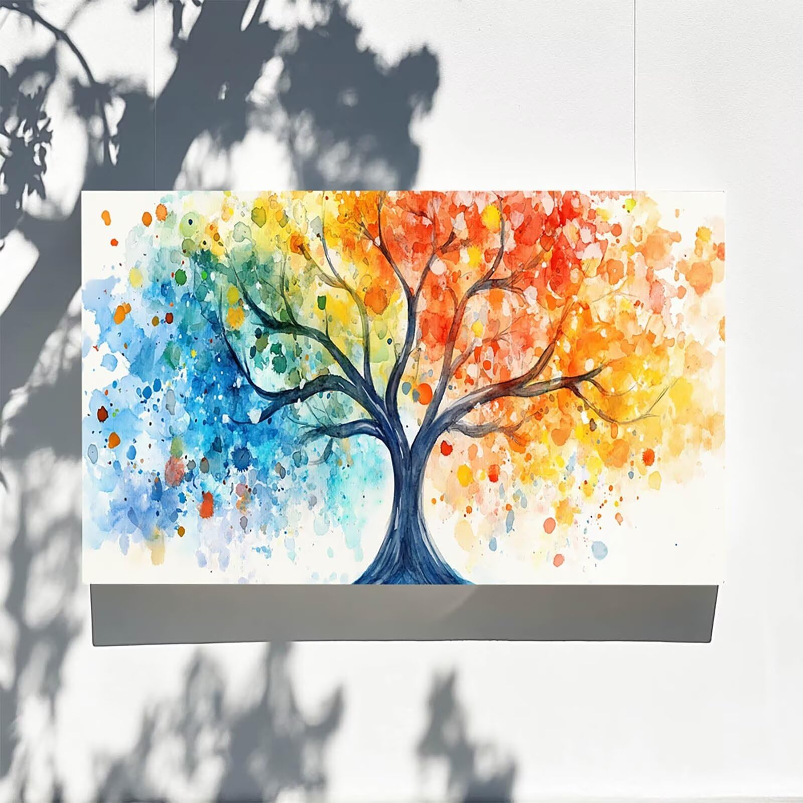 Pintar por Numeros Adultos Árbol, Pintar por Numeros Niños Kit Manualidades Adultos Planta Cuadros para Pintar por Numeros Pintura Acrílico, Cuadros Decorativos Regalos Para Mujer 80X160cm 7w-A-H