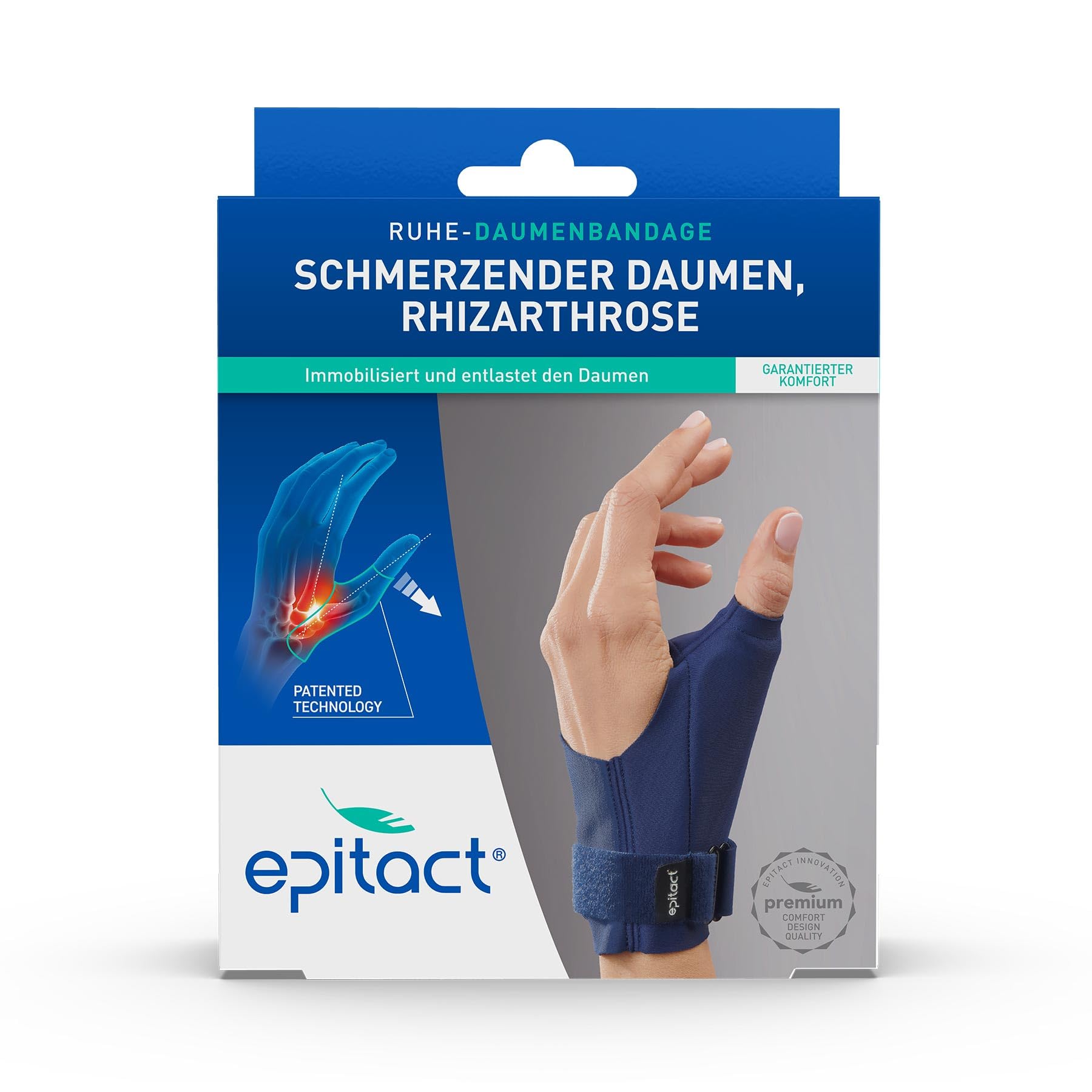 Epitact | Ruhe-Daumenbandage Rhizarthrose Daumenstütze Zur Vorbeugung Und Linderung Von Arthroseschmerzen Im Daumensattelgelenk | Dünn, Leicht, Komfortabel (L, Rechts)