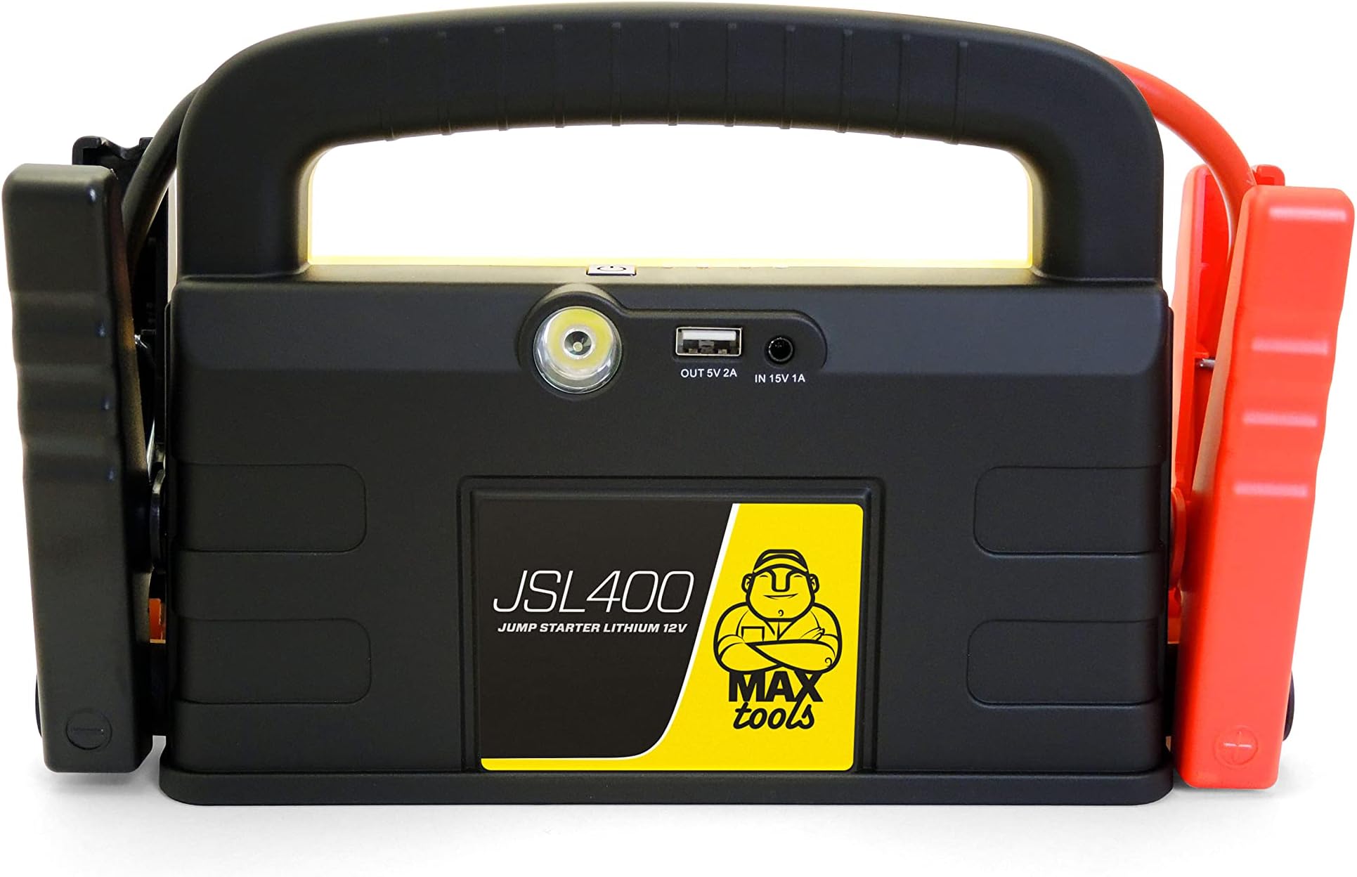 MAXTOOLS JSL400-UK 2400A 12V UltraSafe Portable Lithium Jump Starter, Car Battery Booster Pack, USB Powerbank, and Jump Leads for up to 7.0 Liter Petrol and 4.5 Liter Diesel Engines