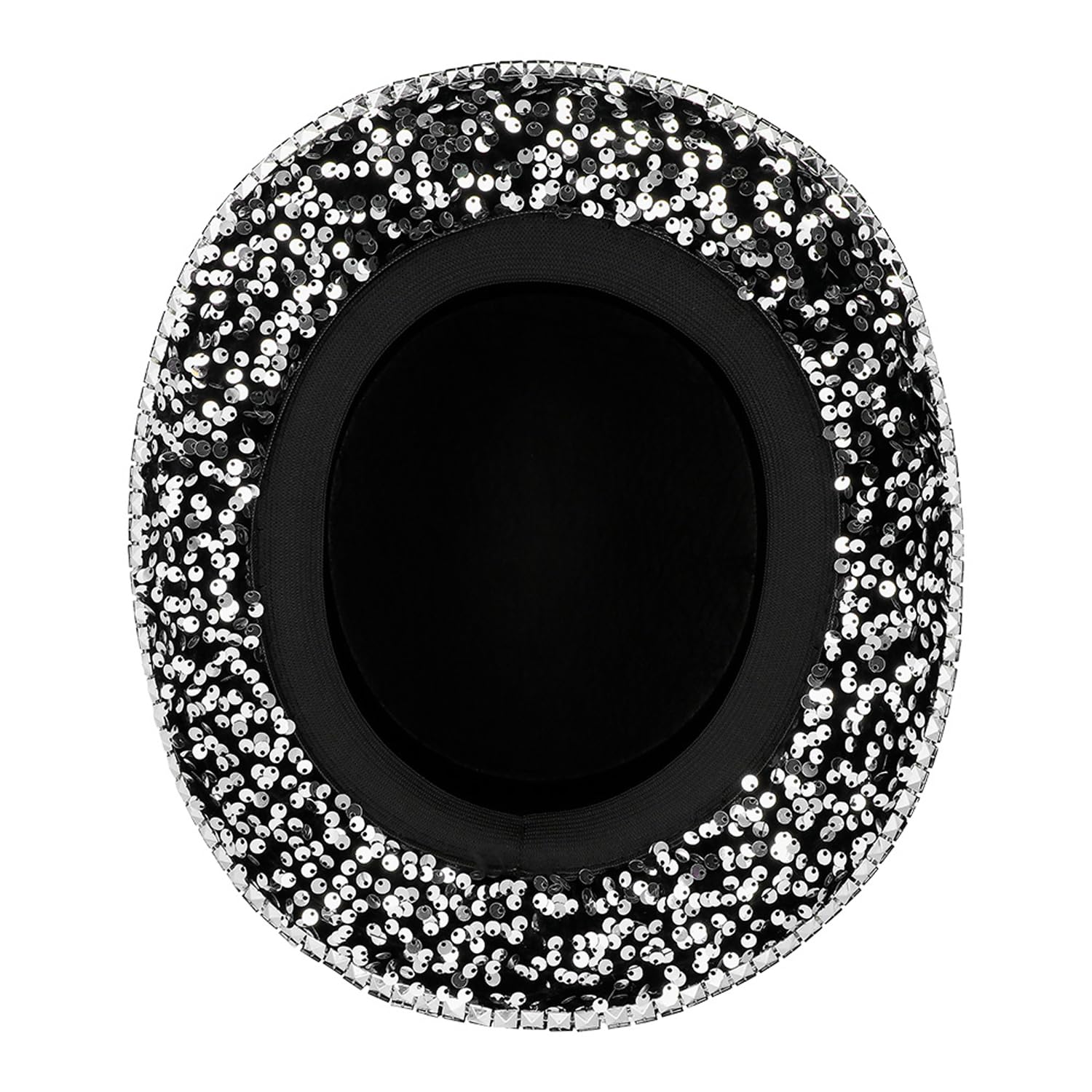 Boland - Cappello con paillettes e borchie | Cilindro lucido per costumi, Carnevale, festival e feste a tema