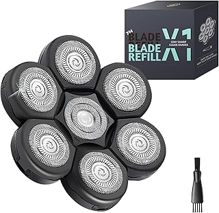 Electric Razor Replacement Blades, 7 Heads Wet Dry Beard Shaver Replacement Blade for Bald Men, compatible with E-Hunter AE7130 Electric Shavers