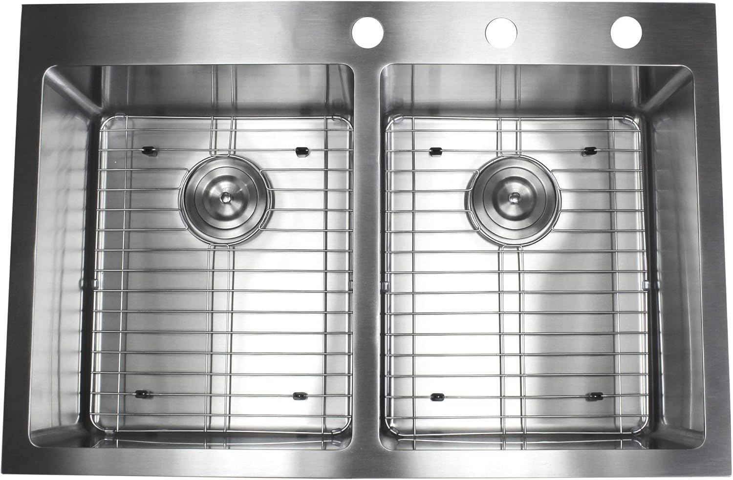Suреr Brаndѕ 33 Inch Drop In Topmount Stainless Steel Kitchen Sink Package 16 Gauge 50/50 Equal Double Bowl Basin w/ 9 Gauge Deck - Complete Sink Pack Nеw Arrіvаlѕ 33 Inch Drop In Topmount Stainless Steel Kitchen Sink Package 16 Gauge 50/50 Equal Double Bowl Basin w/ 9 Gauge Deck - Complete Sink Pack