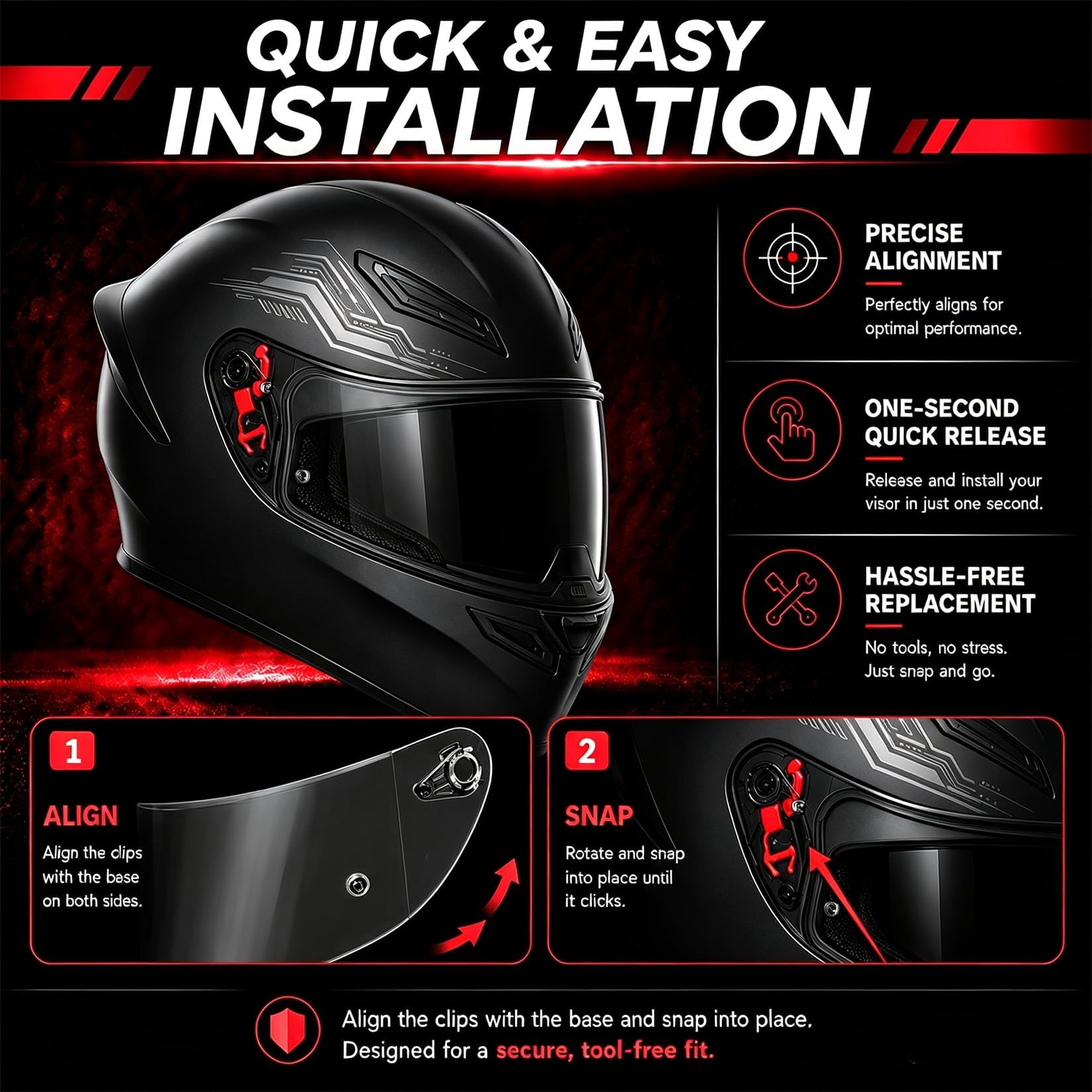PSLER k1s Visor - k1 Helmet Visor k3 sv Tinted Visor k5 Face Shield Replacement for k1 k1s k3 sv k5, Deep Red