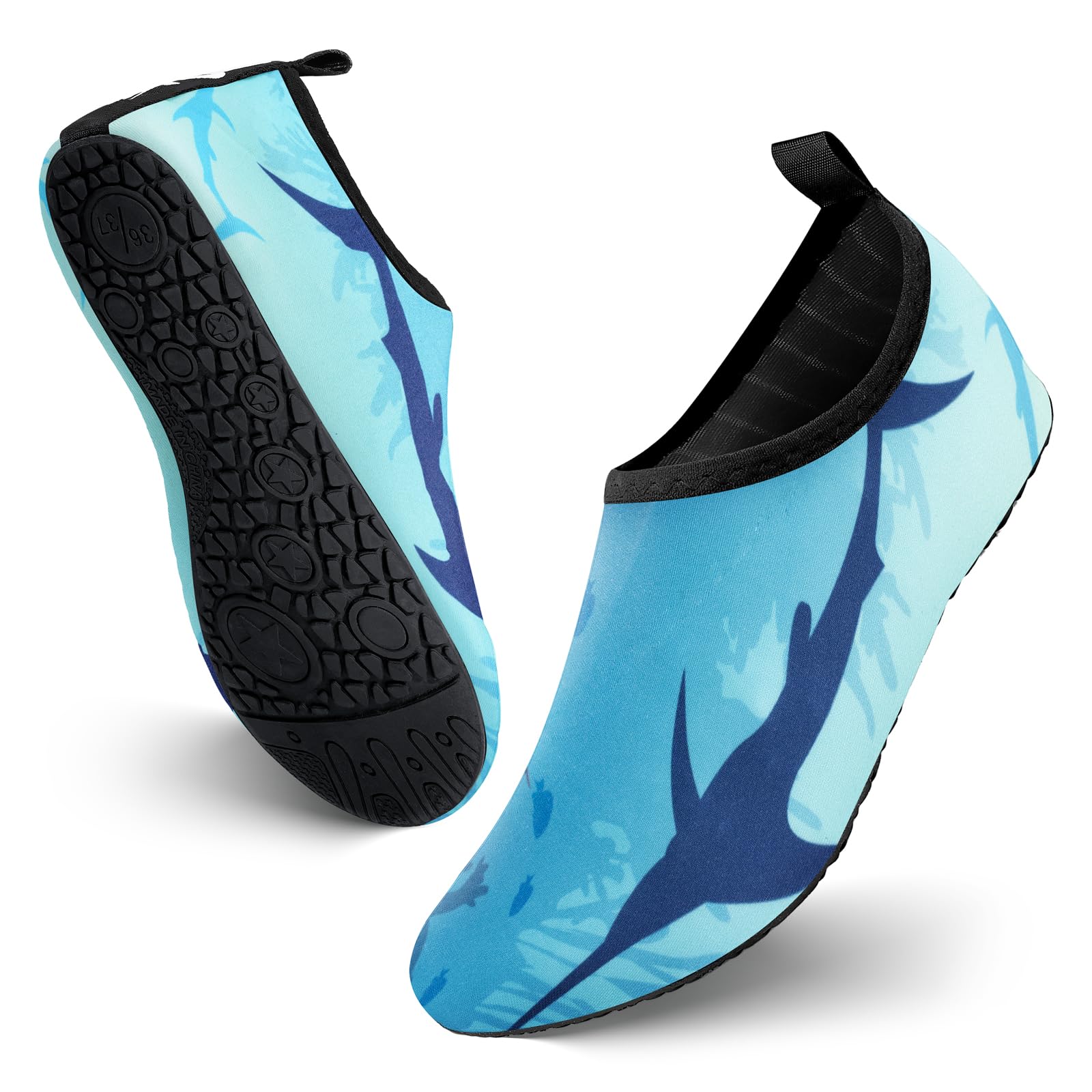 JOTO Water Shoes for Women Men Kids, Barefoot Quick-Dry Aqua Water Socks Slip-on Swim Beach Shoes for Snorkeling Surfing Kayaking Beach Walking Yoga