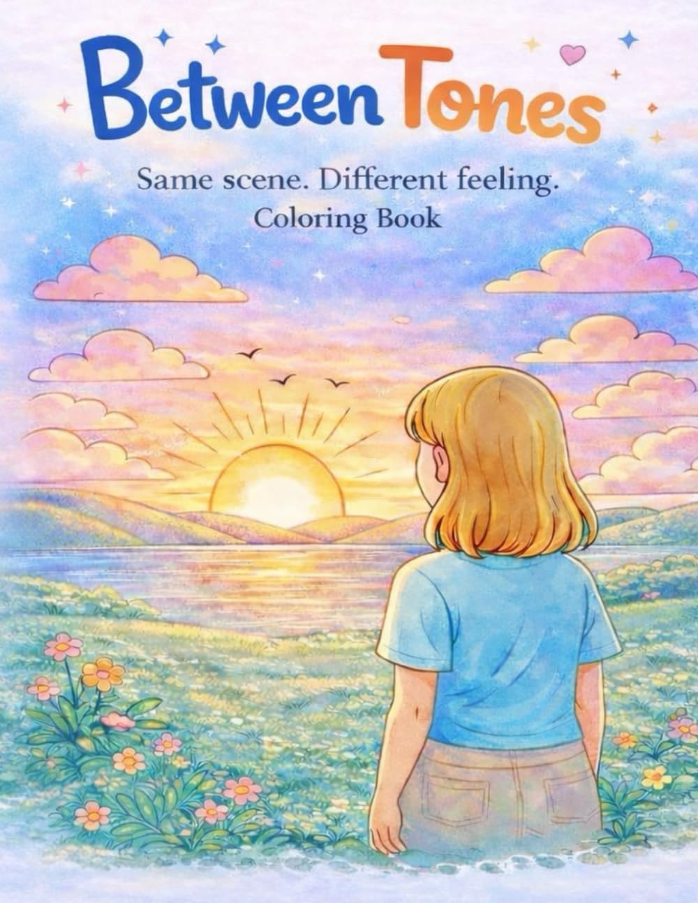 Between Tones: Same Scene. Different feeling. Coloring Book.