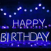 Vista 3 de Letras de neón azules, letreros LED que funcionan con pilas, luces LED del alfabeto, letrero de marquesina, letras decorativas de marquesina, luces