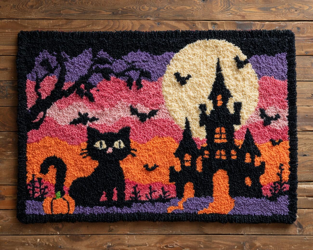 AMBATTERY Large Rug Making Kit Cats and Castles 80x160cm