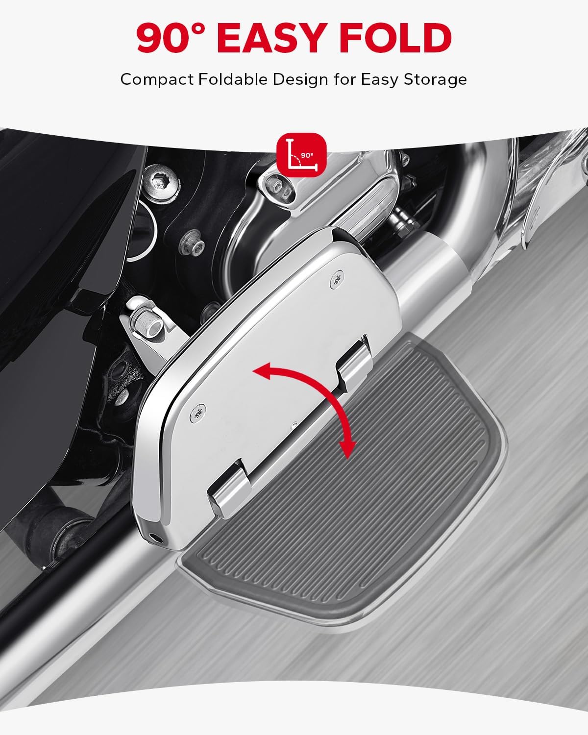 Amazicha Passenger Floorboards All Black Stainless Steel Fit for Harley Chrome