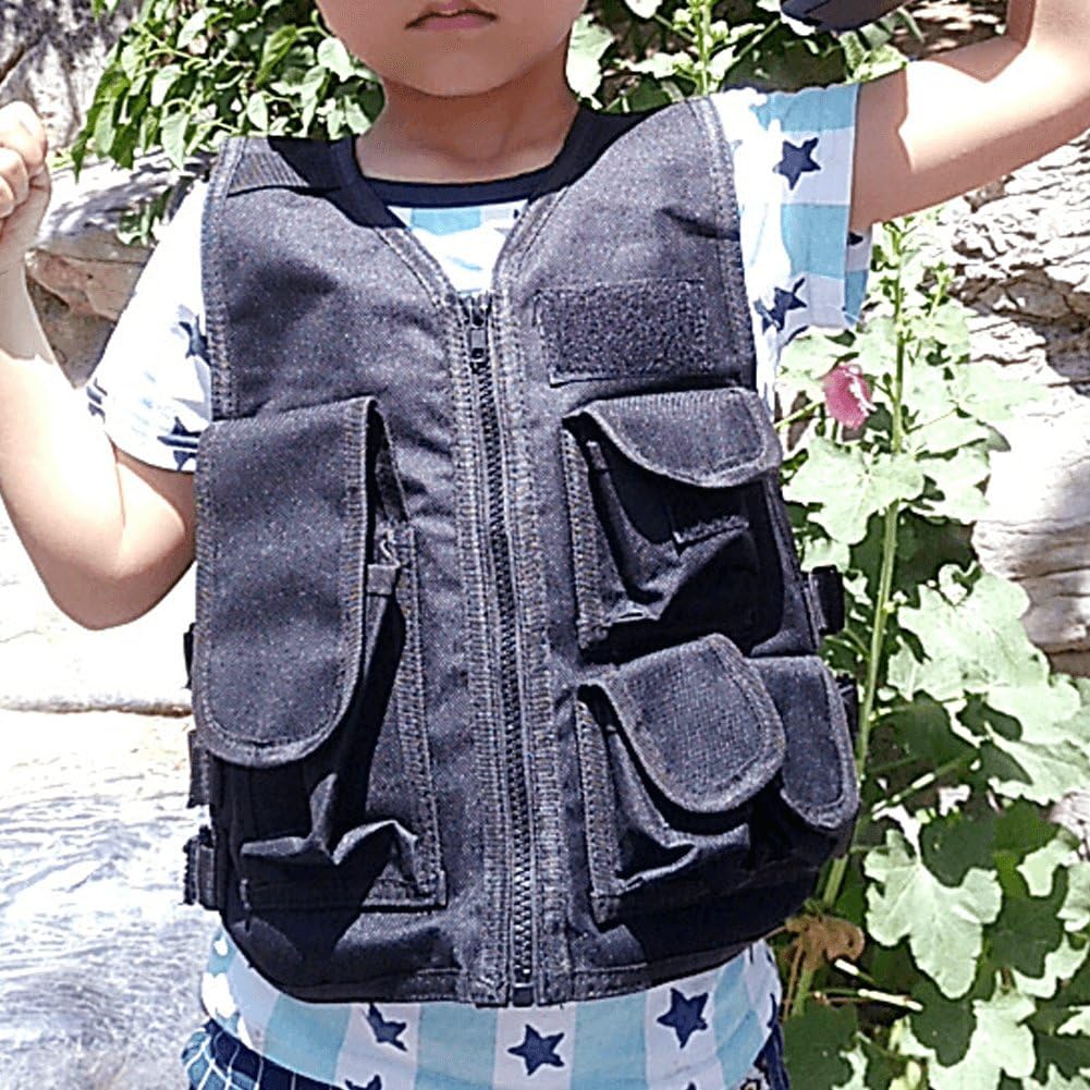 Gilet De Sport pour Enfants, Gilet De avec Gilet Multi-Poches, Entraînement Au Combat sur Le Terrain, Jeux De Plein Air