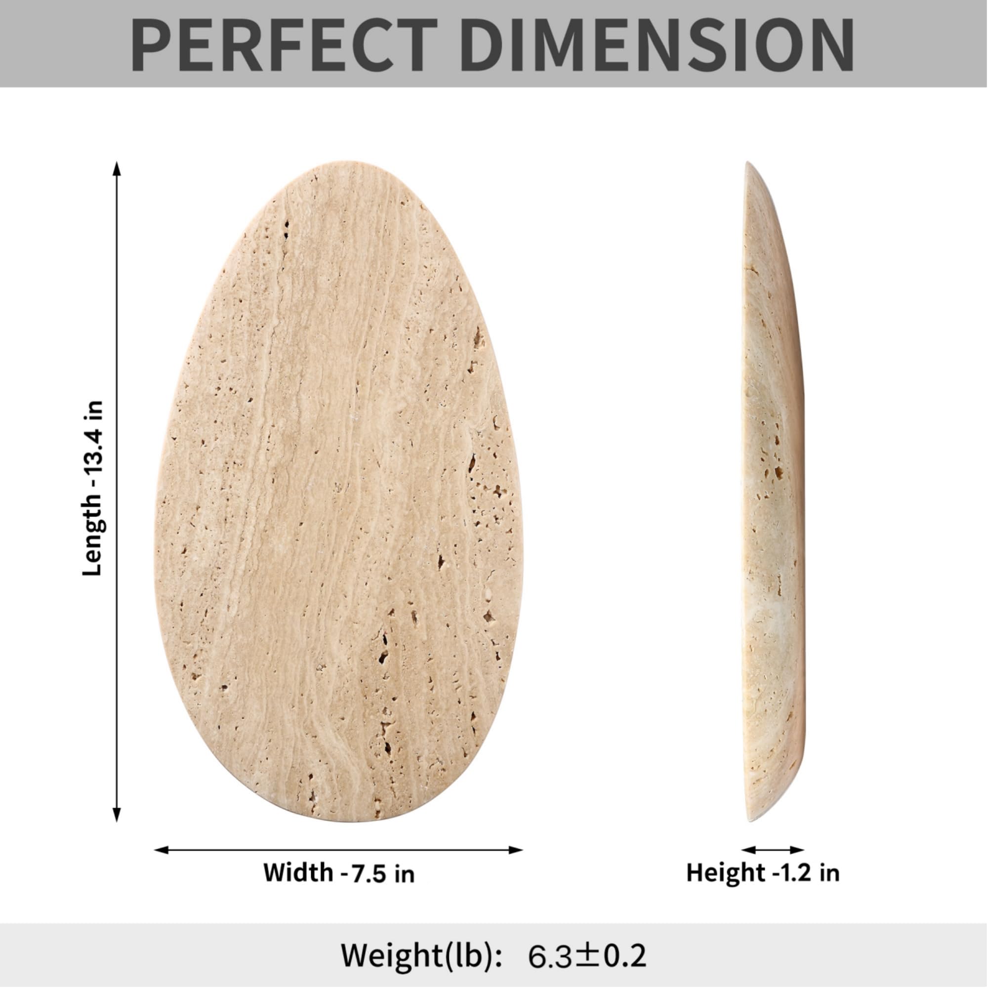 Bandeja de travertino natural para joyas y portavelas | Piedra sólida única con vetas naturales y agujeros. Versátil para baño, tocador, entrada o mesa de café.
