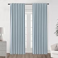 Vista 14 de SHINELAND Cortinas opacas de 102 pulgadas para sala de estar, cortinas opacas con pestaña trasera de 102 pulgadas de largo para dormitorio