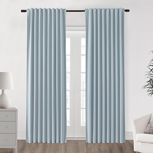 Light Blue Blackout Curtains for Bedroom, Nursery Curtains Girls Boys,
