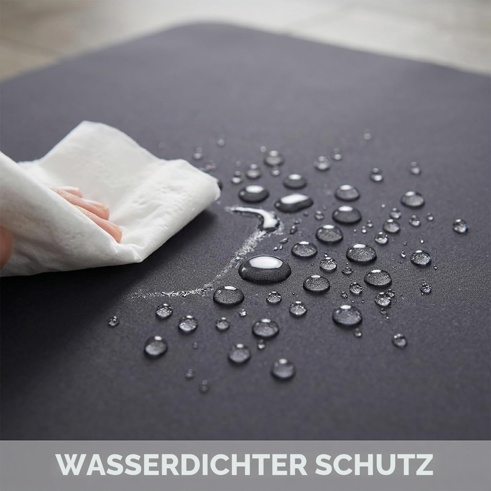Spritzschutzmatte für Hochstuhl & Basteln, WOMUMON 51" waschbar, wasserdicht & rutschfest, Bodenschutz gegen Schmutz und Verschütten, für Haustiere, Grau