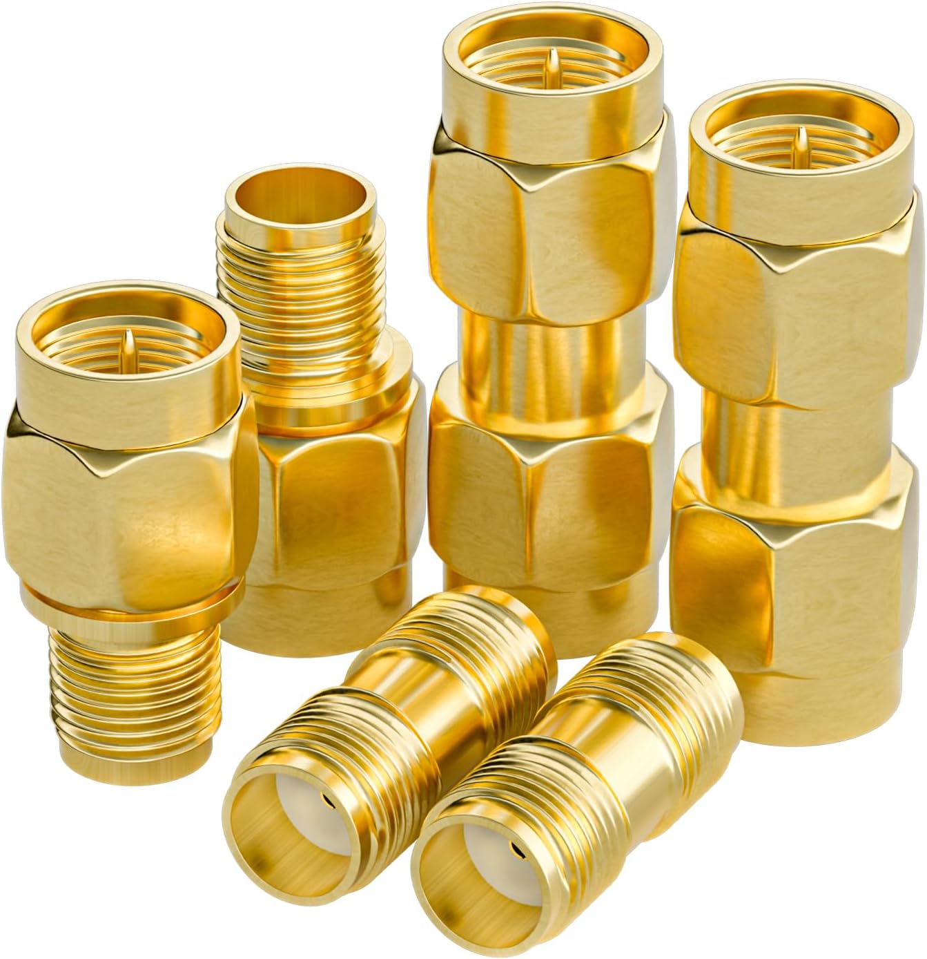 Goupchn SMA Adapter Kit 6PCS SMA Male Female Extension Coax Coaxial Connector Coupler