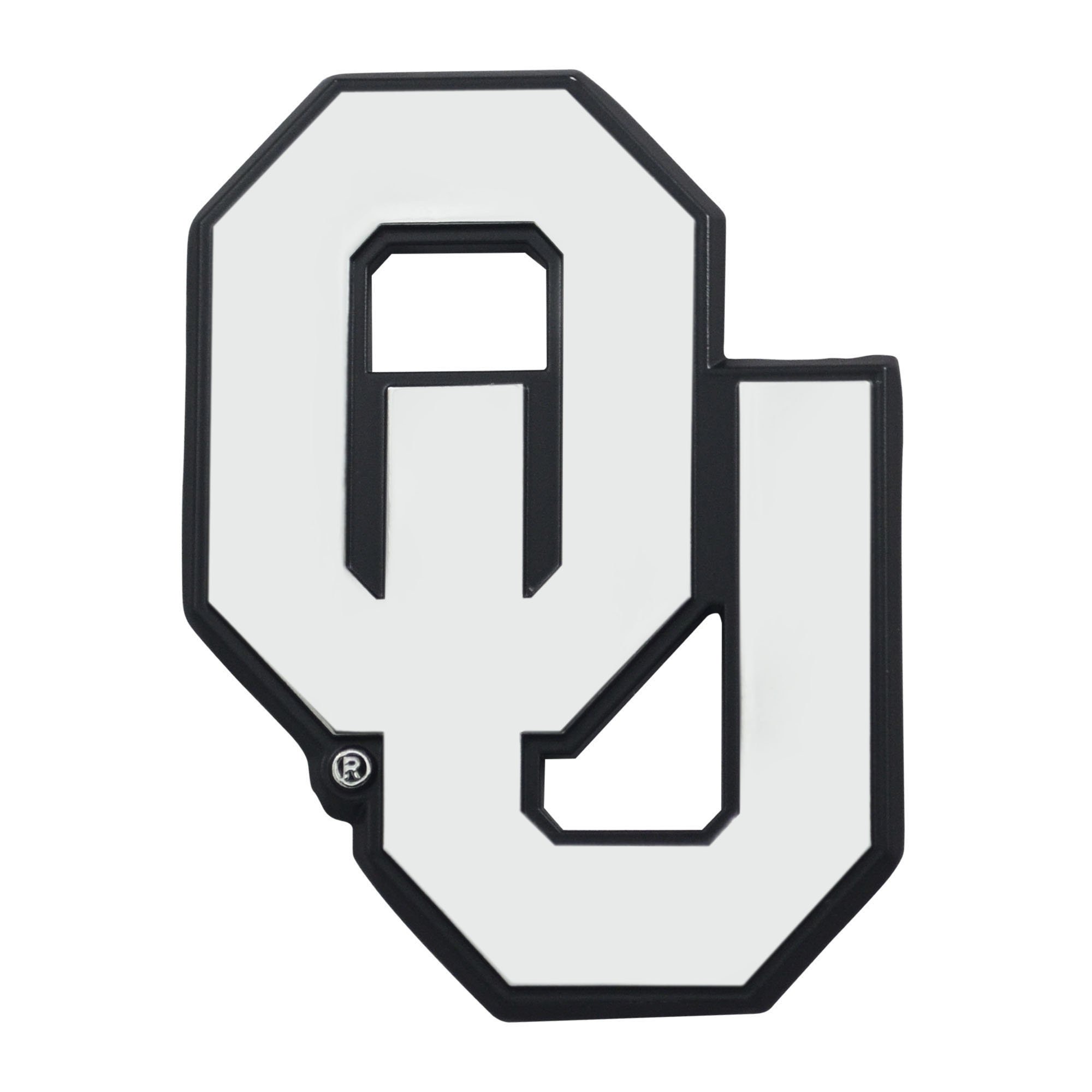 FANMATS 14923 NCAA University of Oklahoma Sooners Chrome Team Emblem, 3.2"x2.3"