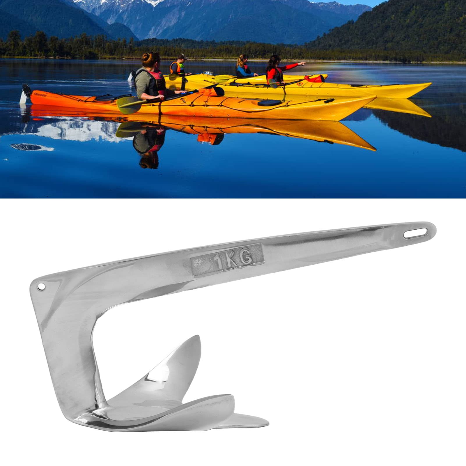 Aramox Ancora per Barche, 1Kg316 Acciaio Inossidabile Bruce Anchor Solid Fill 2.2Lb Pezzi di Ricambio per Yacht per Barche