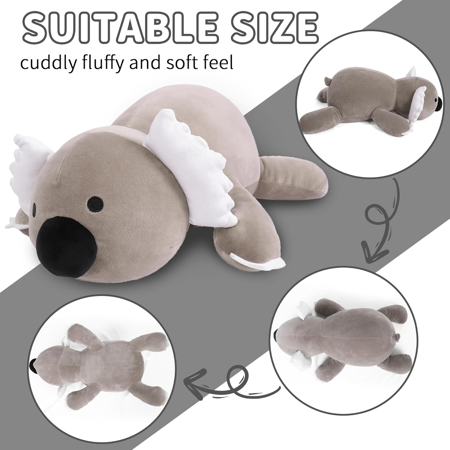 WeBingo 4.2lbs Weighted Koala Stuffed Animals, 24" Cuddle Koala Stuffed Animal Pillow, Big Weighted Stuffed Animals for Anxiety Gifts for Kids & Adults