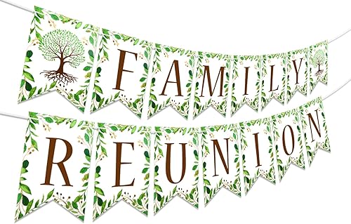 HOWAF Decoraciones de reunión familiar, pancarta de reunión familiar para el hogar, verano, reuniones familiares, suministros de fiesta, banderines