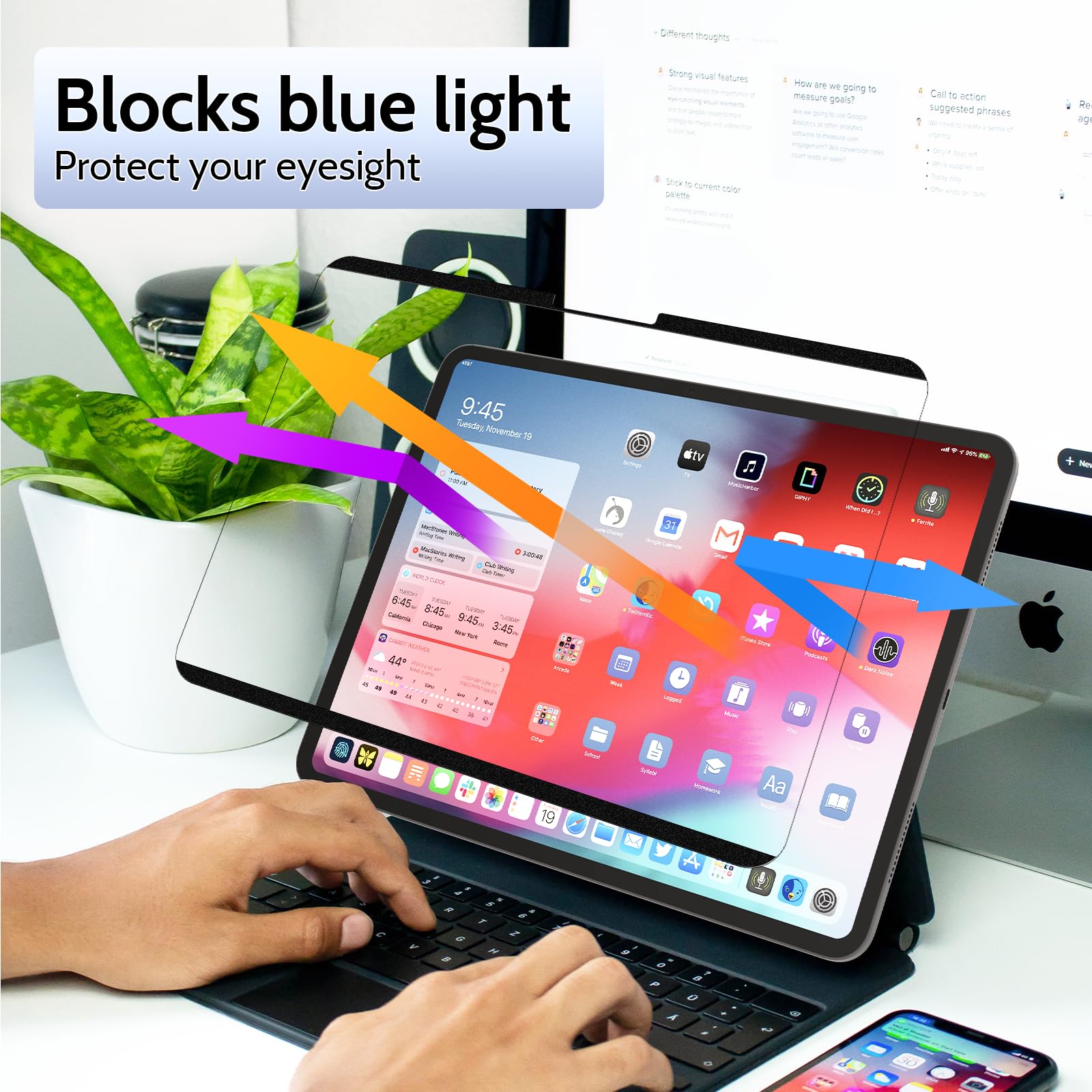 2 Stuks Paper-feel Screen Protector voor iPad Pro 11 inch 2024 M4, Matte PET-film Schermbeschermer voor Apple Pencil, Schrijven en Tekenen Zoals op Papier, Anti-glare/Anti-vingerafdruk