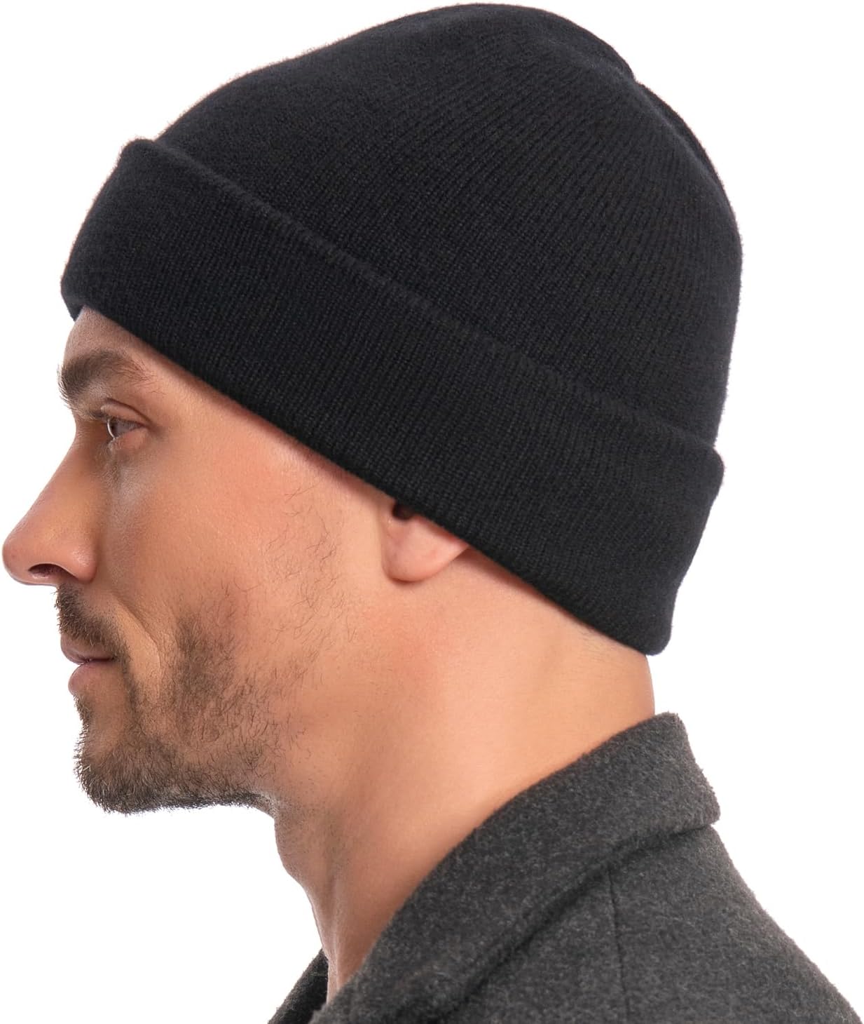 100% Merino Wool Beanie for Men Women, Double Layer Knitted Winter Hat Toque Cuffed Snow Cap - Image 2