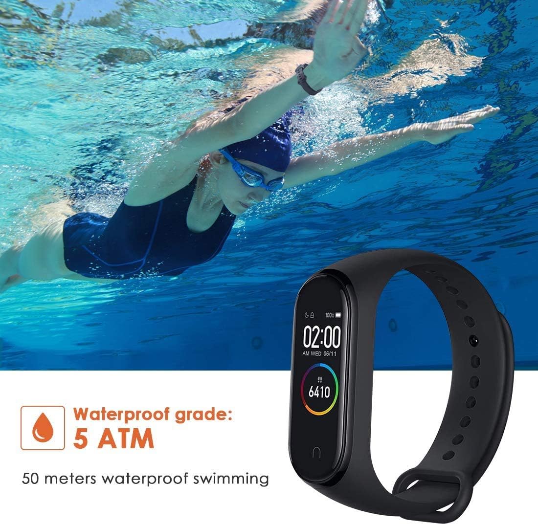 Fitness Tracker Orologio Sport M4 Intelligente Bluetooth Braccialetto Impermeabile IP67,Dormire,Meteorologico,Cardiofrequenzimetro,Pressione Sanguigna
