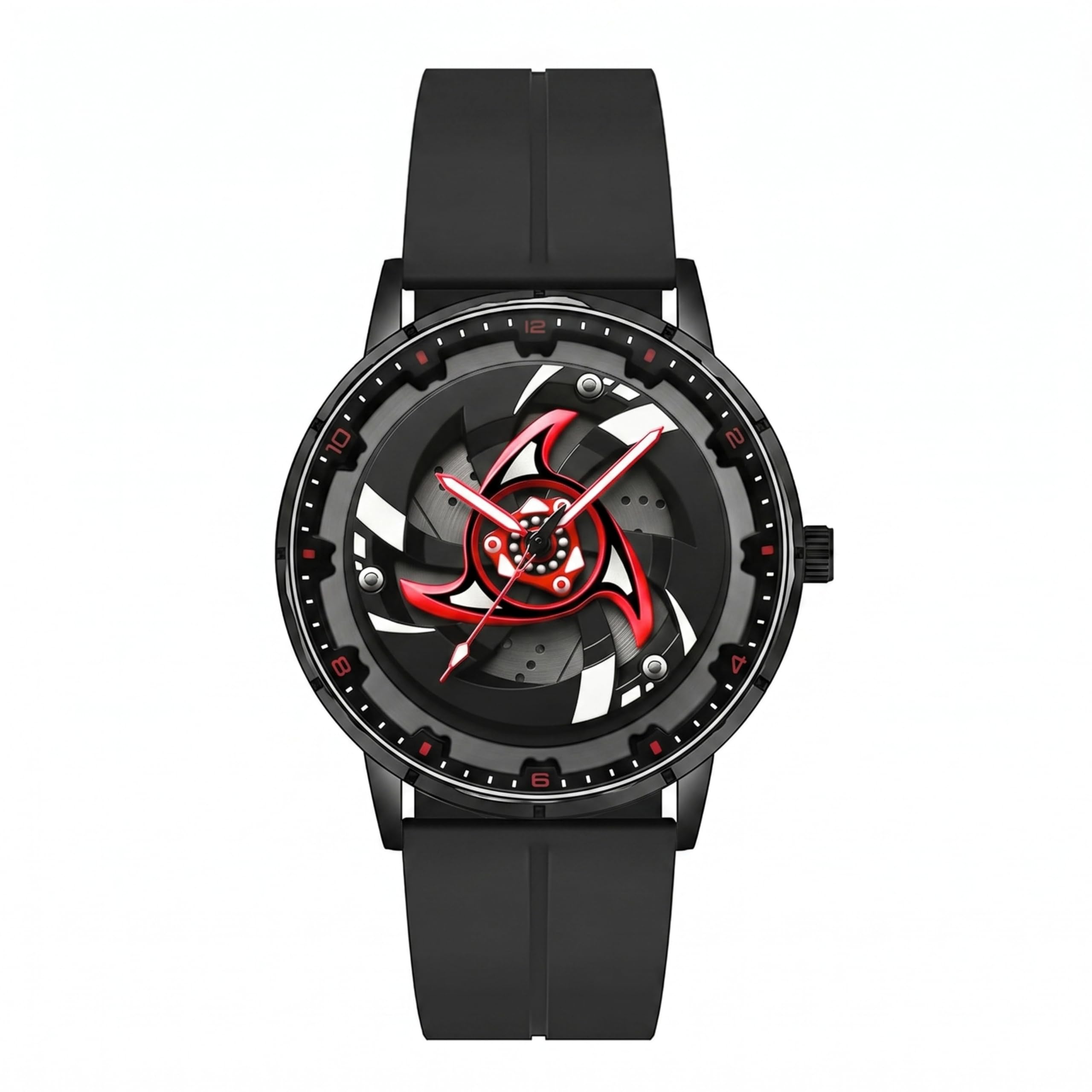 GOLDENIZE FASHION Branded Men's Sport Quartz Watch Arrow Wheel Dial 360 Rotating Casual Fashion Stainless Steel Alloy Mens & Boy's Luxury Metal Gift Creative Watch