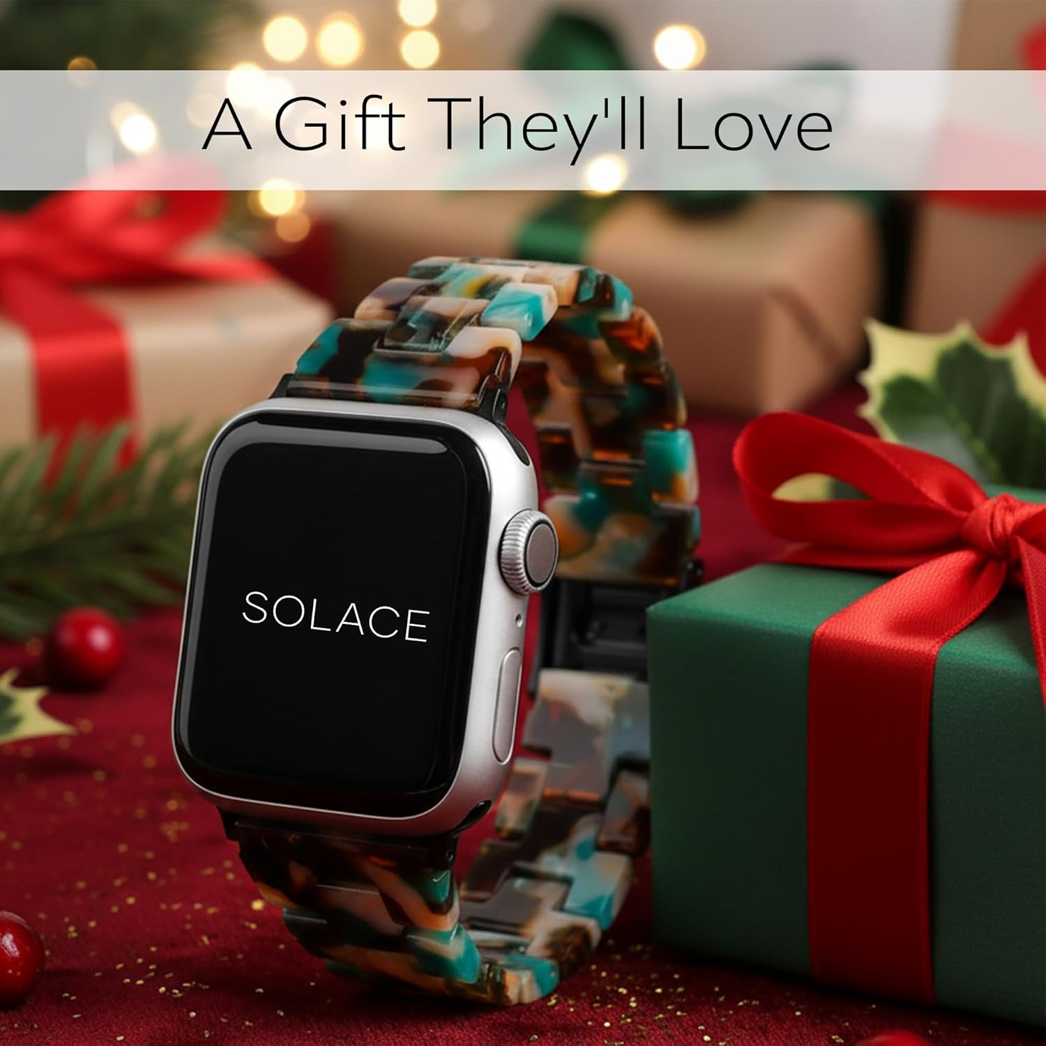 Solace Bands Slim Matte Resin Watch Band - Universal Fit for Apple Watch Bands for Women and Men, iWatch Bands for 38mm 40mm 41mm 42mm 44mm 45mm 49mm Ultra, SE and Series 11 10 9 8 7 6 5 4 3 2 1