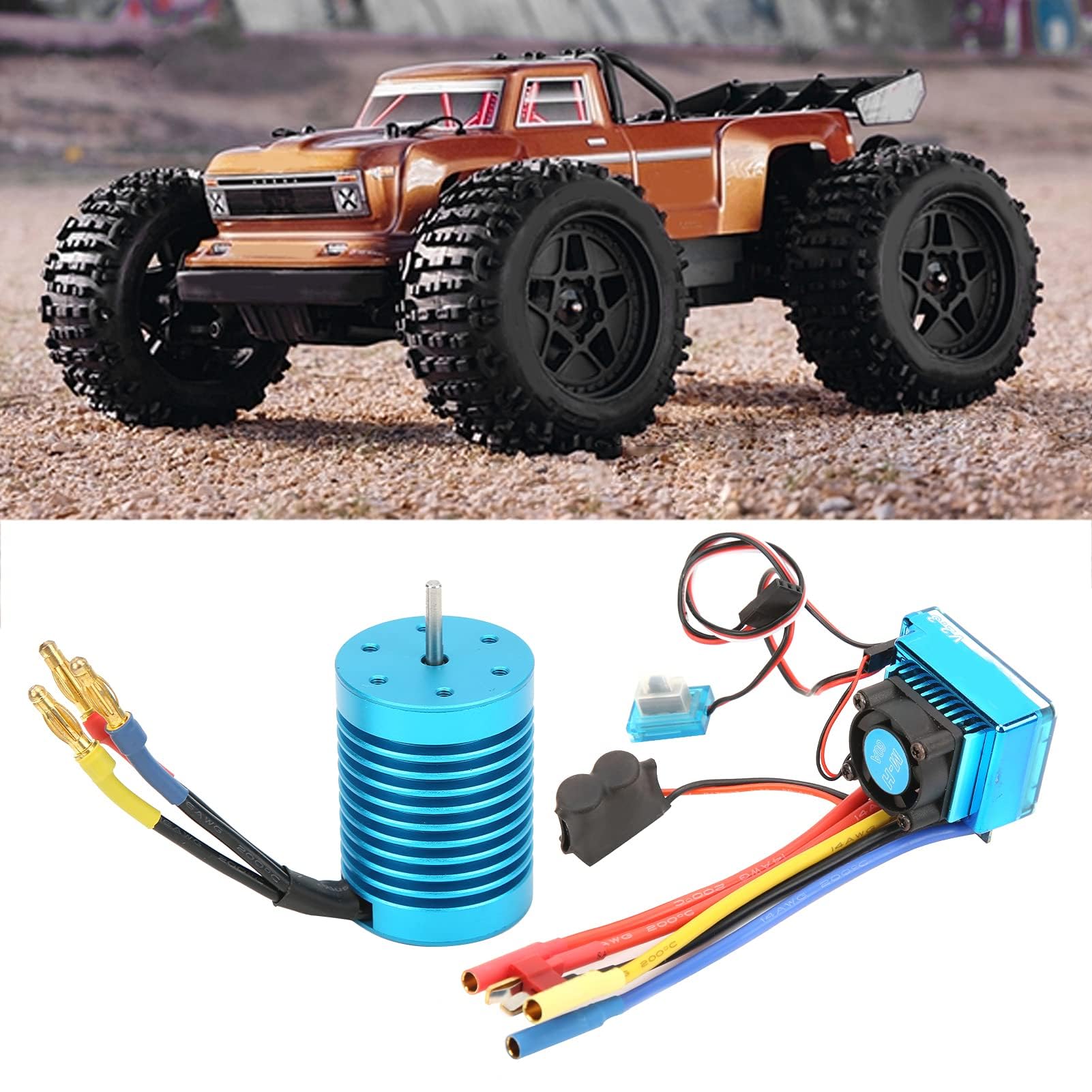 Bezszczotkowy Silnik RC Car 4370KV z Zestawem Kombi 60A ESC dla Wodoodpornego Silnika 1/10 RC Car Upgrade