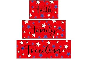 Set of 3 Patriotic 4th of July Doormat Independence Day Decorative Rugs