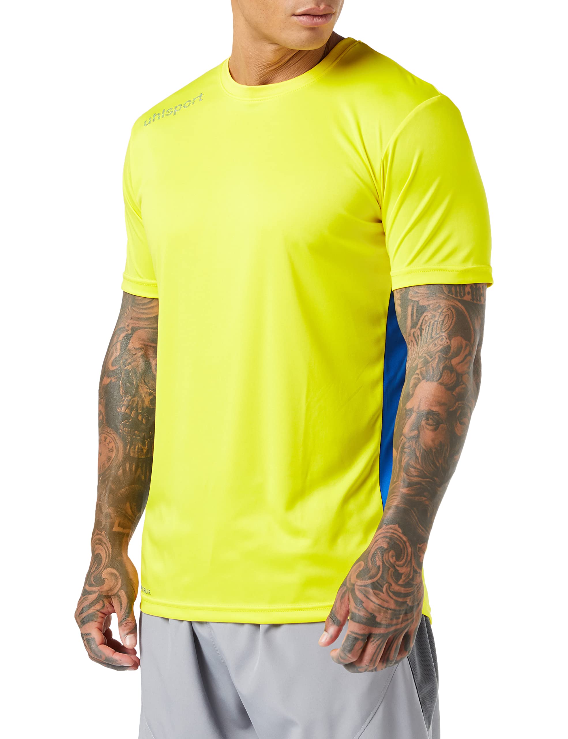 Uhlsport UHLSH Men Essential Jersey Men's Training Jersey - Lemon Yellow/azurblue, 2XL