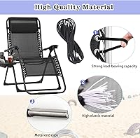 Vista 6 de Ostlttyn Zero Gravity - Juego de 2 piezas de tela de repuesto para sillas de 17 pulgadas con cuerda elástica de repuesto para sillas antigravedad