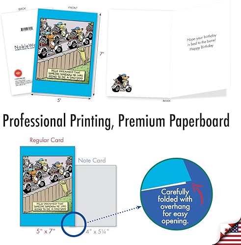 Miniatura 3 de NobleWorks - Tarjeta de felicitación de cumpleaños histérica con sobre de 5 x 7 pulgadas (1 tarjeta) - Perro malo, C10301BDG