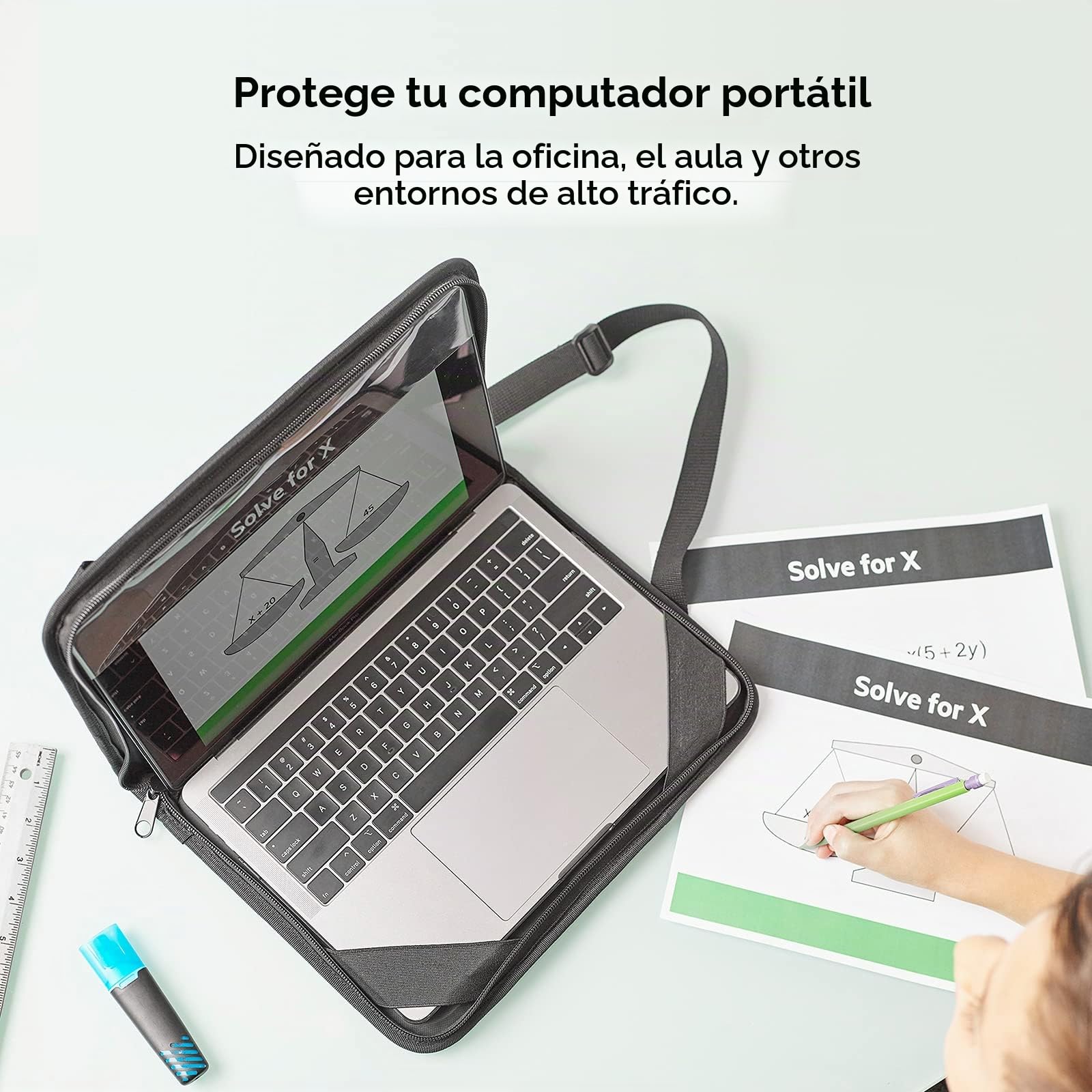 Belkin Funda para portátil Always-On Compatible con portátiles de 11 a 12 Pulgadas, Tablet, ChromeBook, iPad y MacBook para protección del Dispositivo con Dos Bolsillos