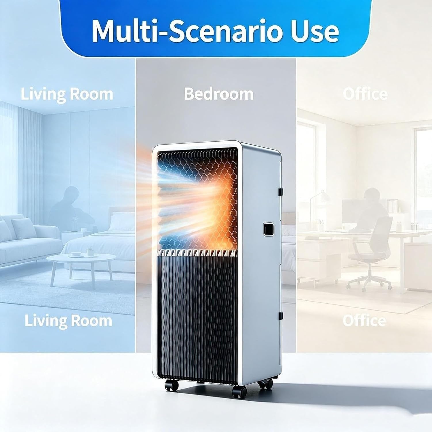 Condizionatore Portatile 14000 BTU Solo Raffreddamento, 220-240V 50Hz Unità AC Mobile Silenziosa con Kit Scarico Finestra, Ruote, Climatizzatore, A+hot & Cold 12000 Btu, A+Hot & Cold 12000 BTU