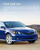 Vista 8 de Nilight - Conjunto de faros delanteros compatible con Toyota Camry 2007 2008 2009, reemplazo de faros, carcasa negra, reflector ámbar, lado