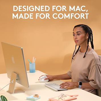 Logitech Lift for Mac Vertical Ergonomic Wireless Mouse - Off White