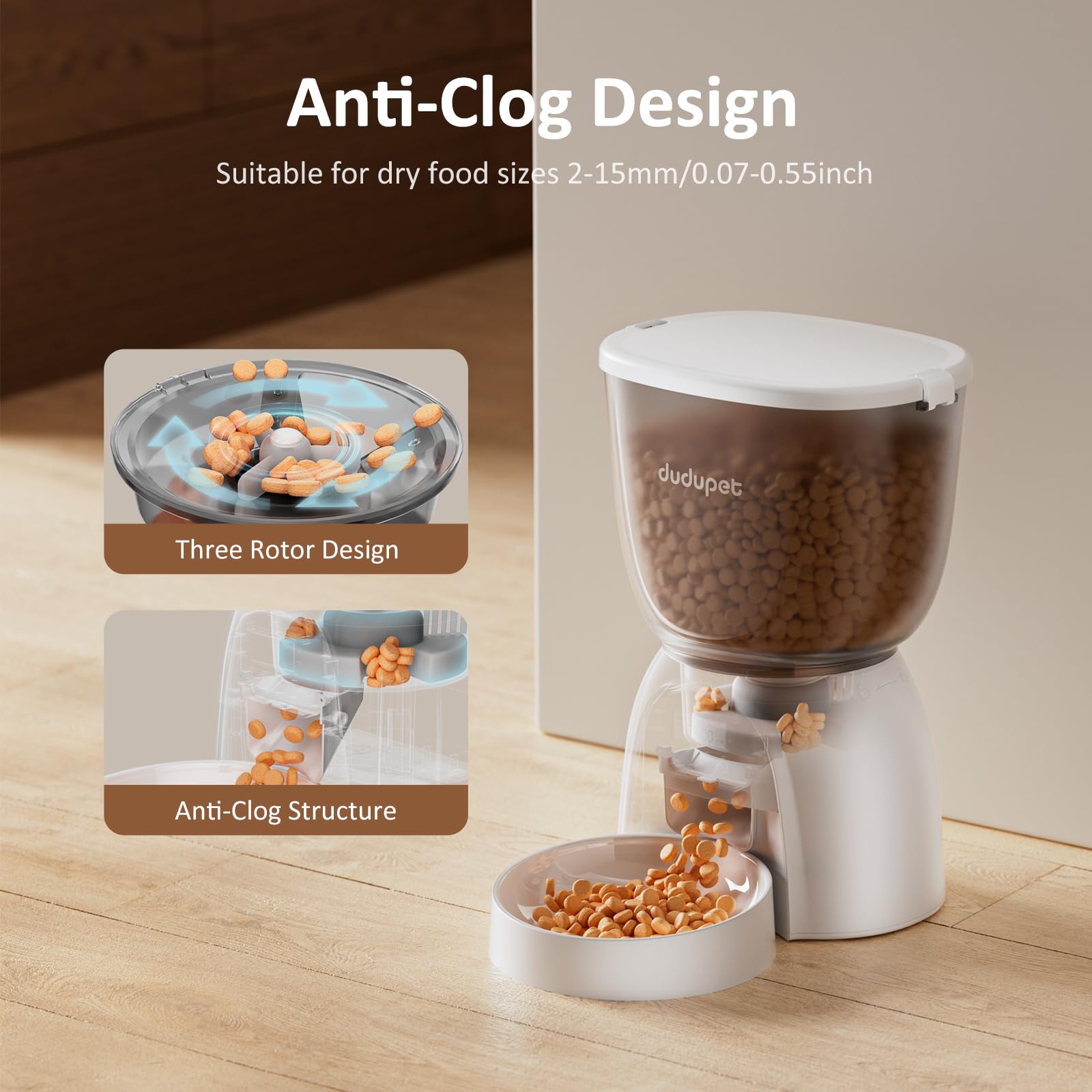 Automatic Cat Feeder 5G WiFi, Automatic Pet Feeder with App Remote Control, 5L Cat Dry Food Dispenser Dual Power,10 Meals Programmable 1-15 Portion Control Auto Cats Feeders for Indoor Use - image 4