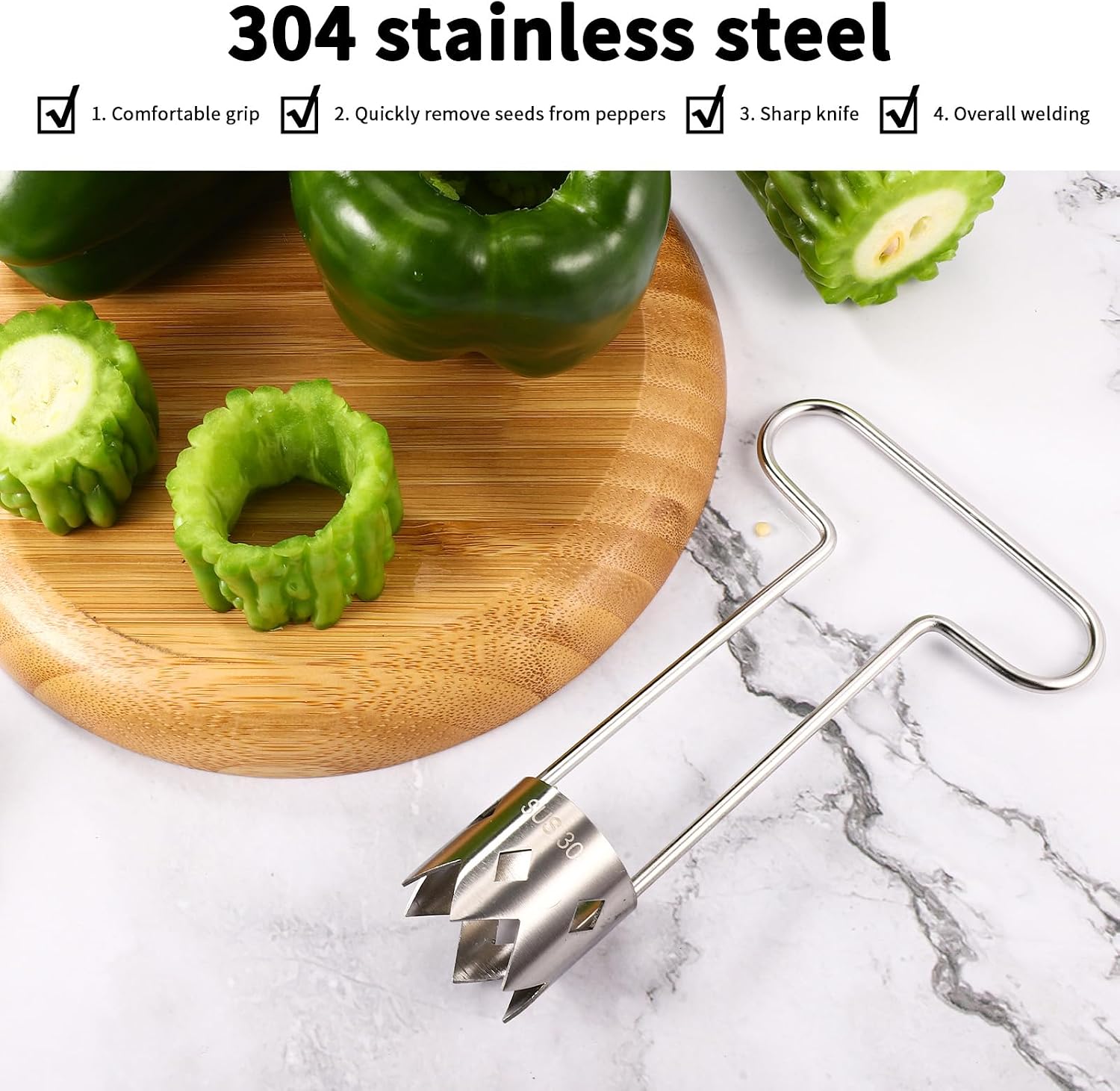 1pcs Red Bell Pepper Seed Corer, T Shaped Vegetable and Fruit Corer