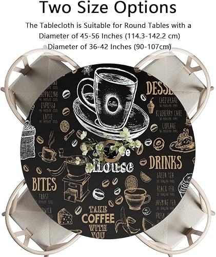 Vista 239 de cfpolar Mantel redondo ajustable de verano, hojas de palma tropical, borde elástico, mantel redondo lavable para uso en interiores y exteriores, se