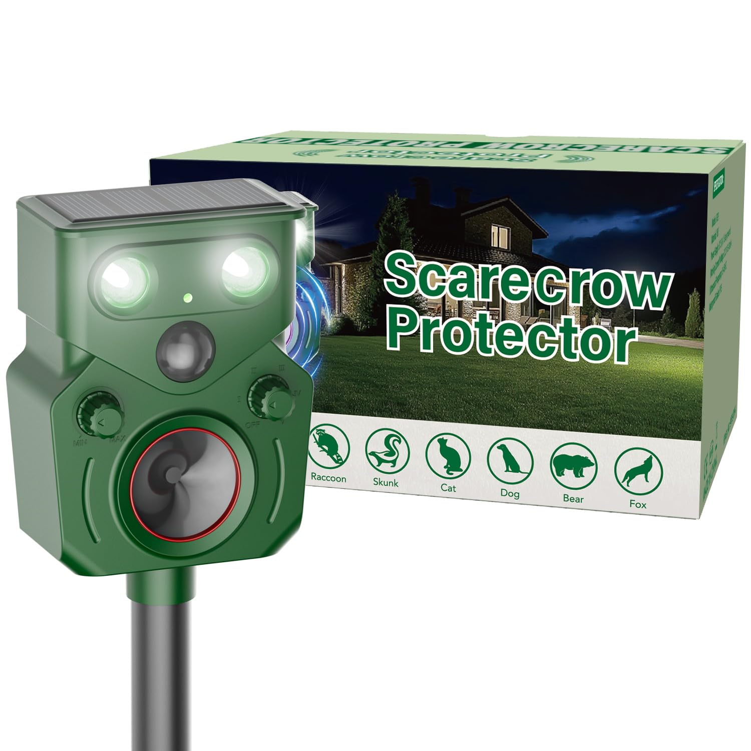 Joomouney Cat Repellent Garden, Ultrasonic Cat Deterrent Solar