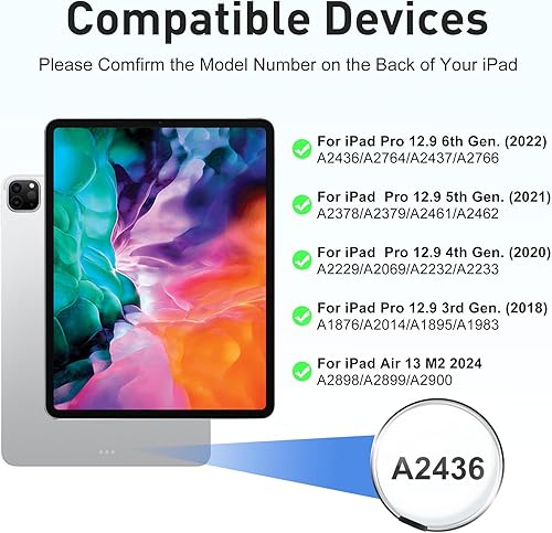 Miniatura 2 de Magic Keyboard - Funda para iPad Pro de 12.9 pulgadas 6543 generación con soporte voladizo flotante, funda de teclado magnética con trackpad