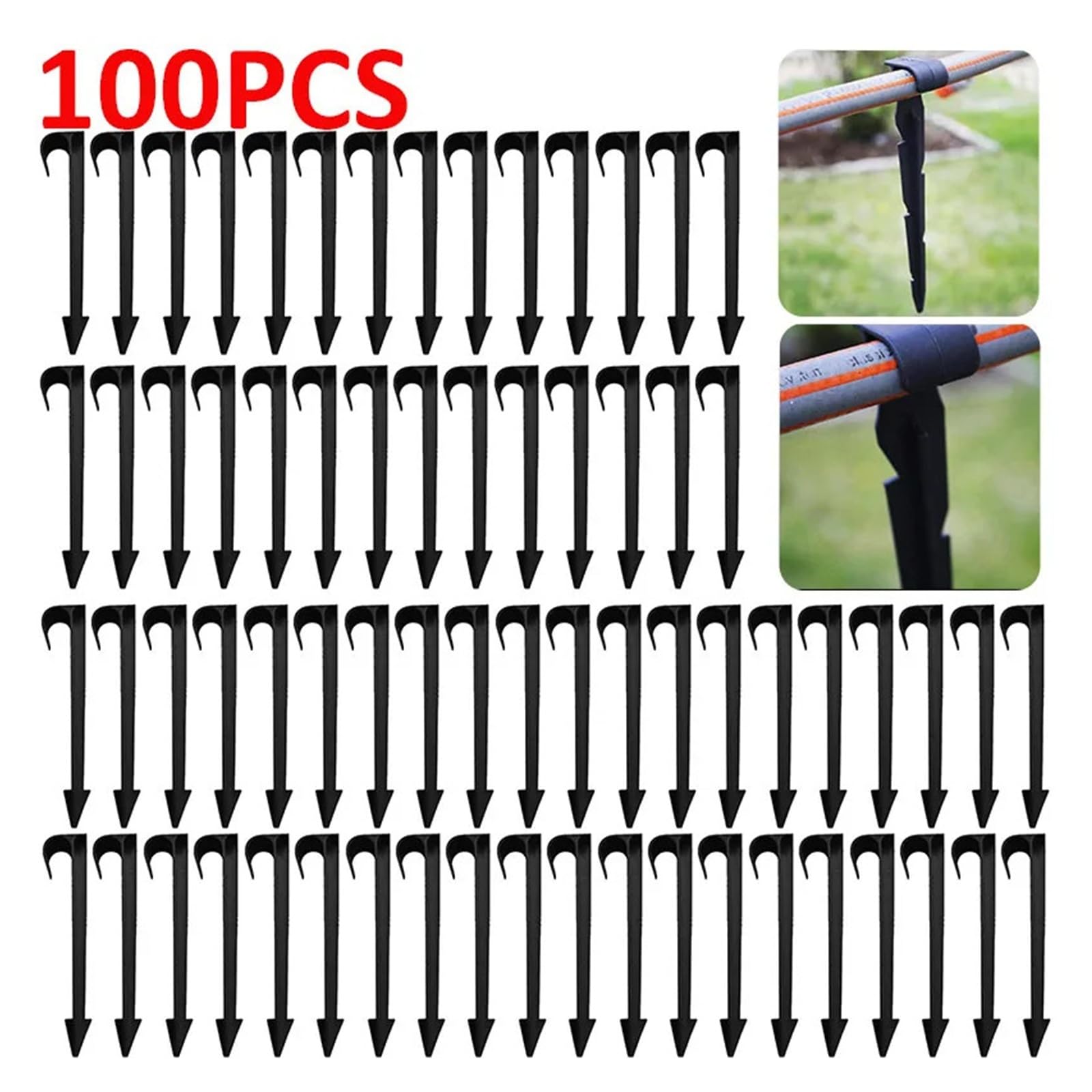 sistema di irrigazione per giardino 50/100 pezzi di ancoraggio for tubo flessibile for irrigazione da giardino, picchetti fissi da 16 mm, supporto for tubo for irrigazione a goccia Sprinkler da giardi